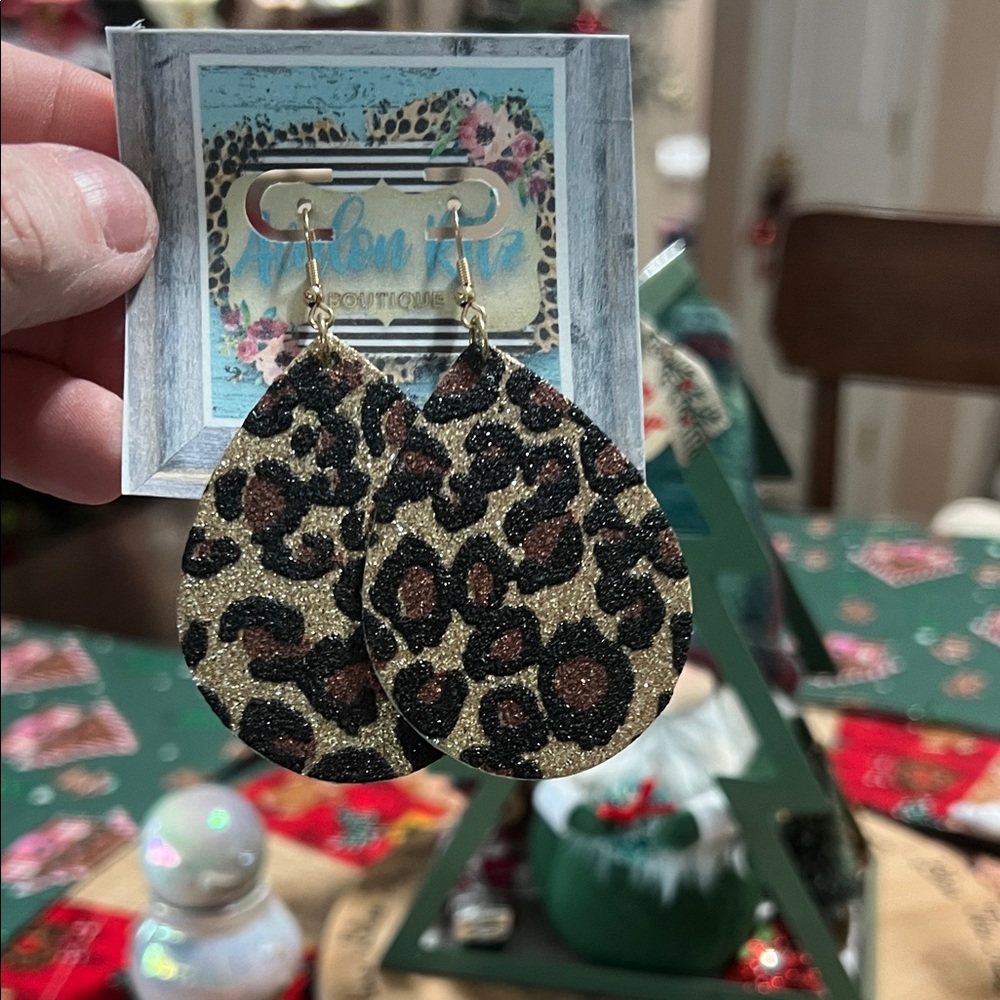 NEW Leopard Print Teardrop Earrings
